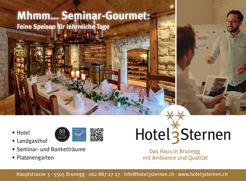 Hotel Restaurant zu den 3 Sternen  Ihre Seminar-Oase in Brunegg