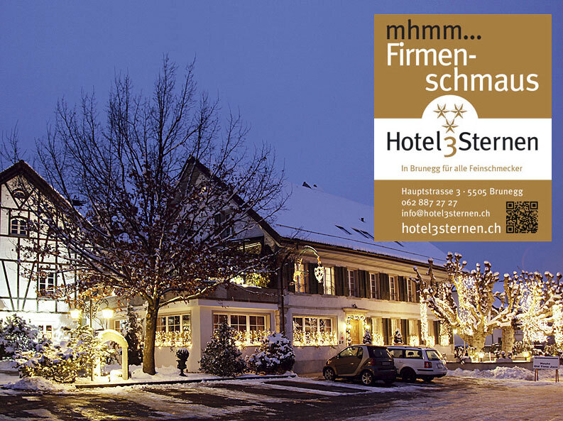 Planen Sie jetzt Ihre Weihnachtsfeier im Hotel Restaurant zu den 3 Sternen Brunegg